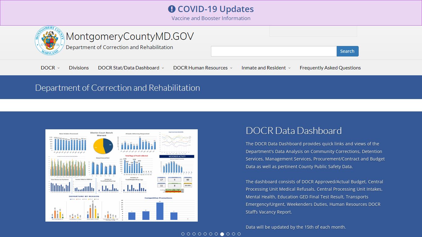 WELCOME TO THE DEPARTMENT OF CORRECTION AND REHABILITATION - MONTGOMERY ...